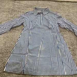 SHEIN Blue and White Striped Long Sleeve Dress (brand new)